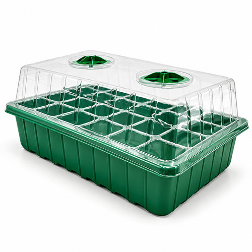 24-Cell Seed Starting Kit with Clear Insert, Clear Dome and Green Base - 24 Cells / Clear Insert / Green Base / 1 Set - main