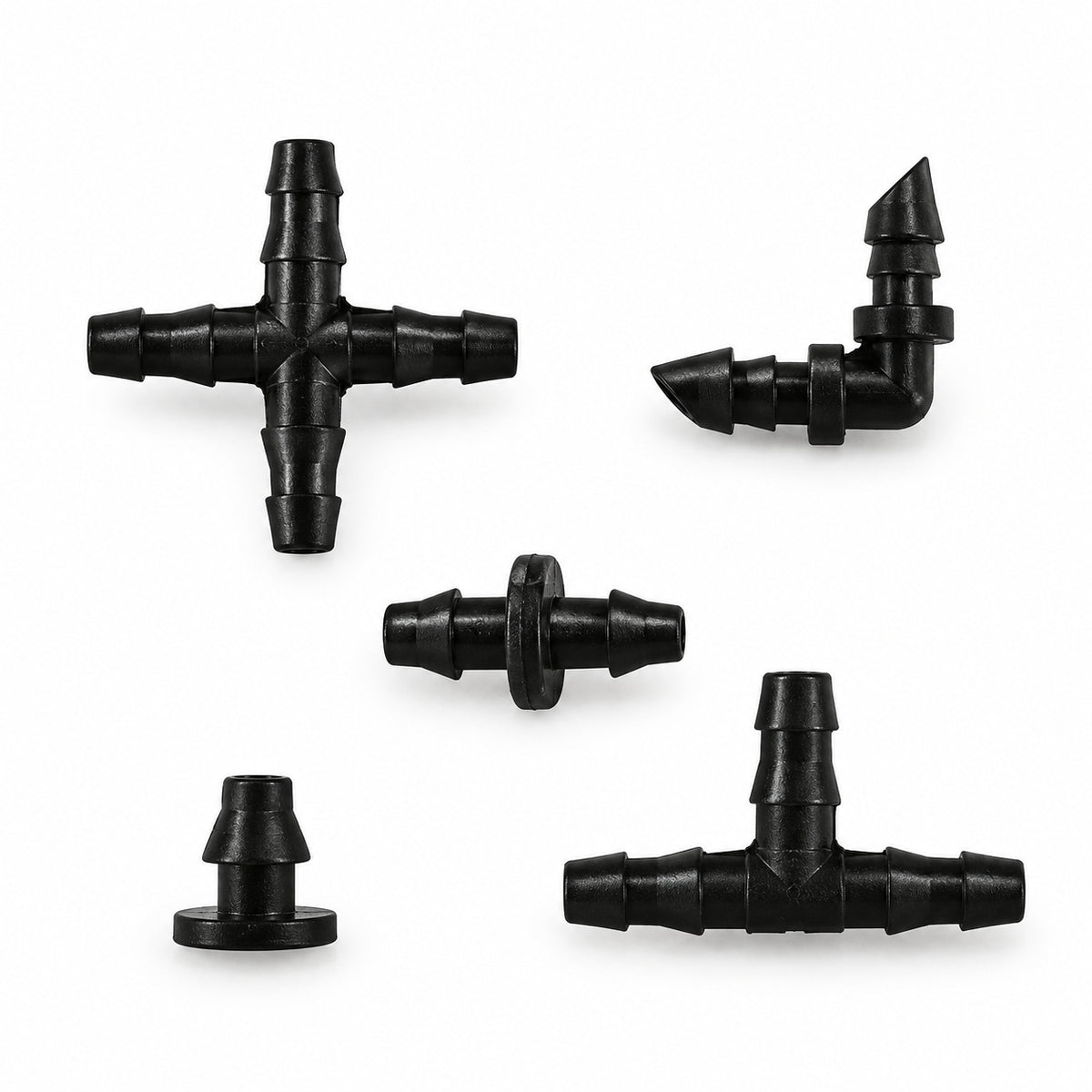 200-Piece Micro Irrigation Connector Assortment - 200 Pieces / Five Connector Types / Connectors Only - main