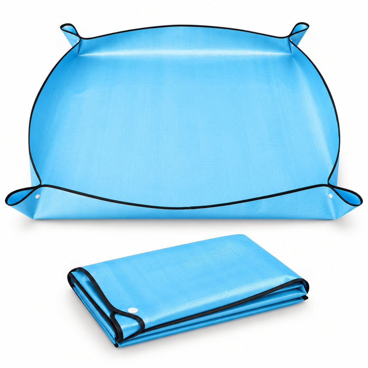Sky Blue PE Repotting Mat with Corner Fastenings, 66 x 66 cm - Sky Blue PE / 66 x 66 cm / Single Mat - main
