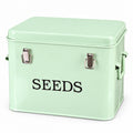 Pale Green Metal Seed Storage Box with Side Handles, 21 x 14 x 16 cm - T030D / Source-Pictured Pale Green / 21 x 14 x 16 cm / One Box - main