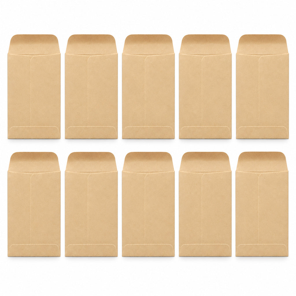 Kraft Seed Envelopes, 5.7 x 8.89 cm, Moisten-to-Seal, 10-Pack - Kraft / 5.7 x 8.89 cm / Moisten-to-Seal / 10 Empty Envelopes - main