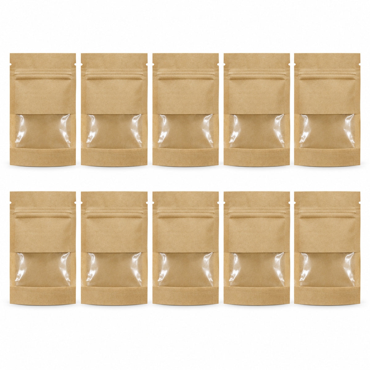 Kraft-Look Seed Storage Pouches with Window, 9 x 13 cm, 10-Pack - Kraft-Look Yellow / 9 x 13 cm / Windowed Zip Pouch / Retail 10-Pack - main
