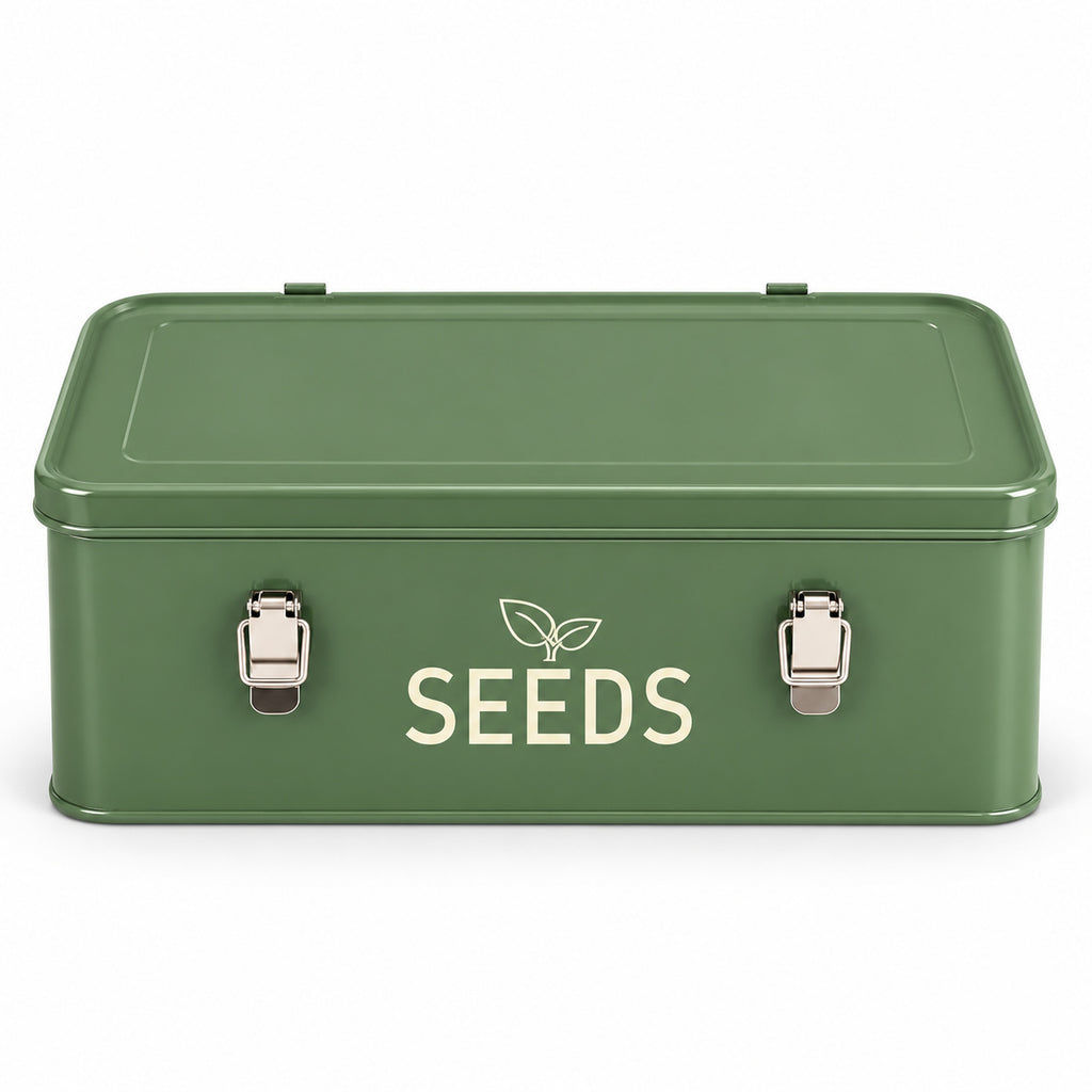 Army Green Metal Seed Storage Box, 33 x 17 x 13.5 cm - T234 / Army Green / 33 x 17 x 13.5 cm / One Box - main