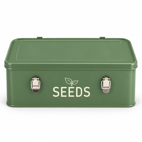 Army Green Metal Seed Storage Box, 33 x 17 x 13.5 cm - T234 / Army Green / 33 x 17 x 13.5 cm / One Box - main