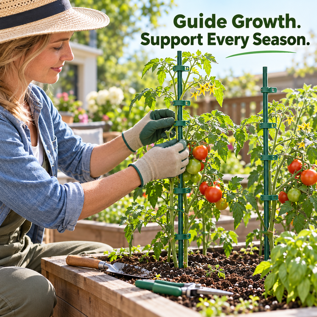 Stackable Plant Support Stakes with Clip-On Supports for Indoor Potted Plants - lifestyle