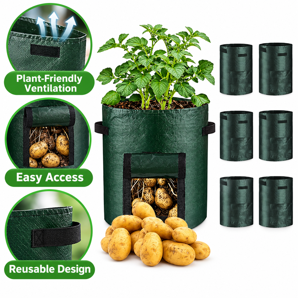 PE Potato Grow Bags with Harvest Flap & Multiple Measured Sizes - feature