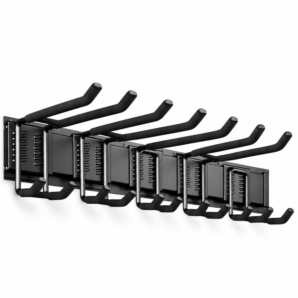Wall-Mounted Garden Tool Organizer with Powder-Coated Metal Hook Storage - main