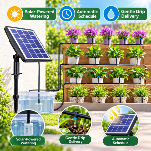 3 W Solar Plant-Watering System with 10–16-Pot Configuration Options - feature