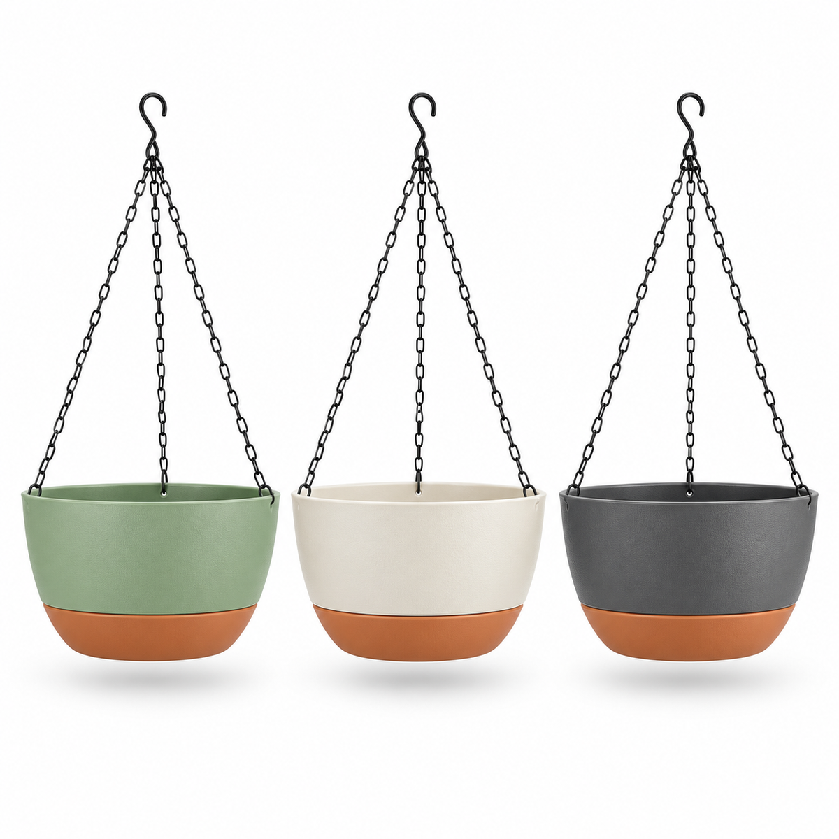 Self-Watering Resin Hanging Planter with Four Diameter Options - main