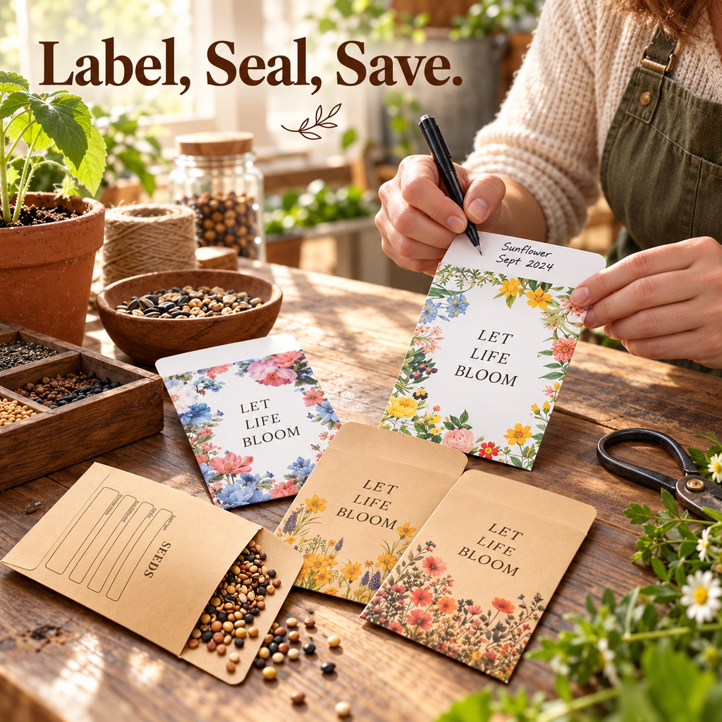 Self-Adhesive Seed Envelopes,10-Pack, in 60 ×80 or 80 ×120 mm Options - lifestyle