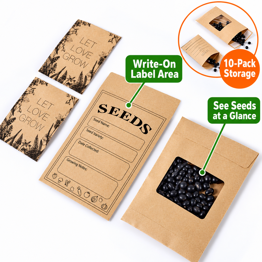 Kraft Seed Envelopes with Optional Viewing Window —10-Pack - feature